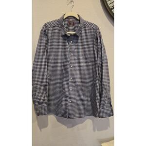 UNTUCKit Men's 2XL Blue Check Long Sleeve Wrinkle-Free Button-Up Shirt